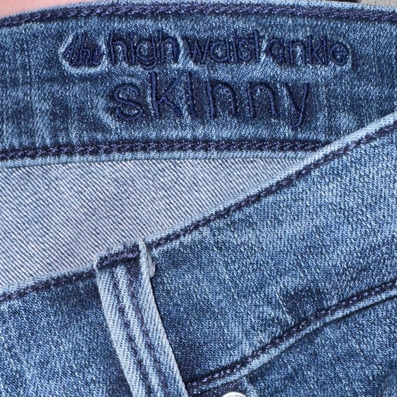 7 for all mankind B(air) Authentic Blue and Silver Glitter Ankle Jeans - Picture 7 of 8